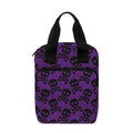 Purple And Black Halloween Skull Print Bible Tote Bag