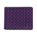 Purple And Black Halloween Skull Print Bifold Wallet