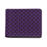 Purple And Black Halloween Skull Print Bifold Wallet