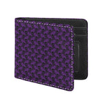 Purple And Black Halloween Skull Print Bifold Wallet