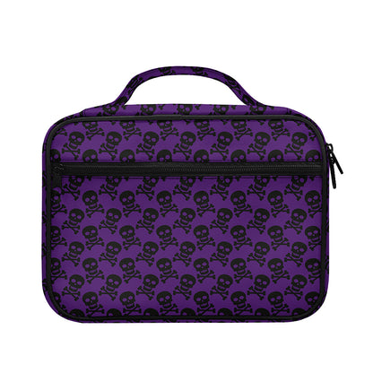 Purple And Black Halloween Skull Print Briefcase Bible Bag