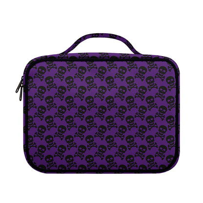 Purple And Black Halloween Skull Print Briefcase Bible Bag