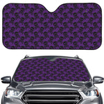 Purple And Black Halloween Skull Print Car Windshield Sun Shade