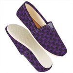 Purple And Black Halloween Skull Print Casual Shoes