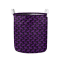 Purple And Black Halloween Skull Print Collapsible Laundry Basket