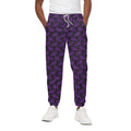 Purple And Black Halloween Skull Print Cotton Sweatpants