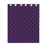 Purple And Black Halloween Skull Print Curtain