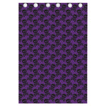 Purple And Black Halloween Skull Print Curtain