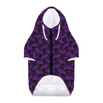 Purple And Black Halloween Skull Print Dog Zip Up Hoodie