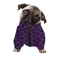 Purple And Black Halloween Skull Print Dog Zip Up Jacket
