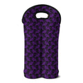 Purple And Black Halloween Skull Print Double Neoprene Wine Tote