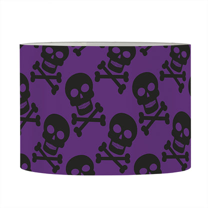 Purple And Black Halloween Skull Print Drum Lamp Shade