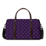 Purple And Black Halloween Skull Print Duffle Bag