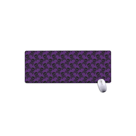 Purple And Black Halloween Skull Print Extended Mouse Pad