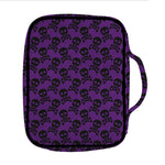 Purple And Black Halloween Skull Print Front Pocket Bible Bag