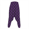 Purple And Black Halloween Skull Print Hammer Pants