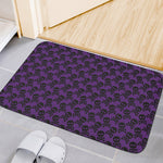 Purple And Black Halloween Skull Print Indoor Door Mat