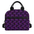 Purple And Black Halloween Skull Print Insulated Lunch Bag