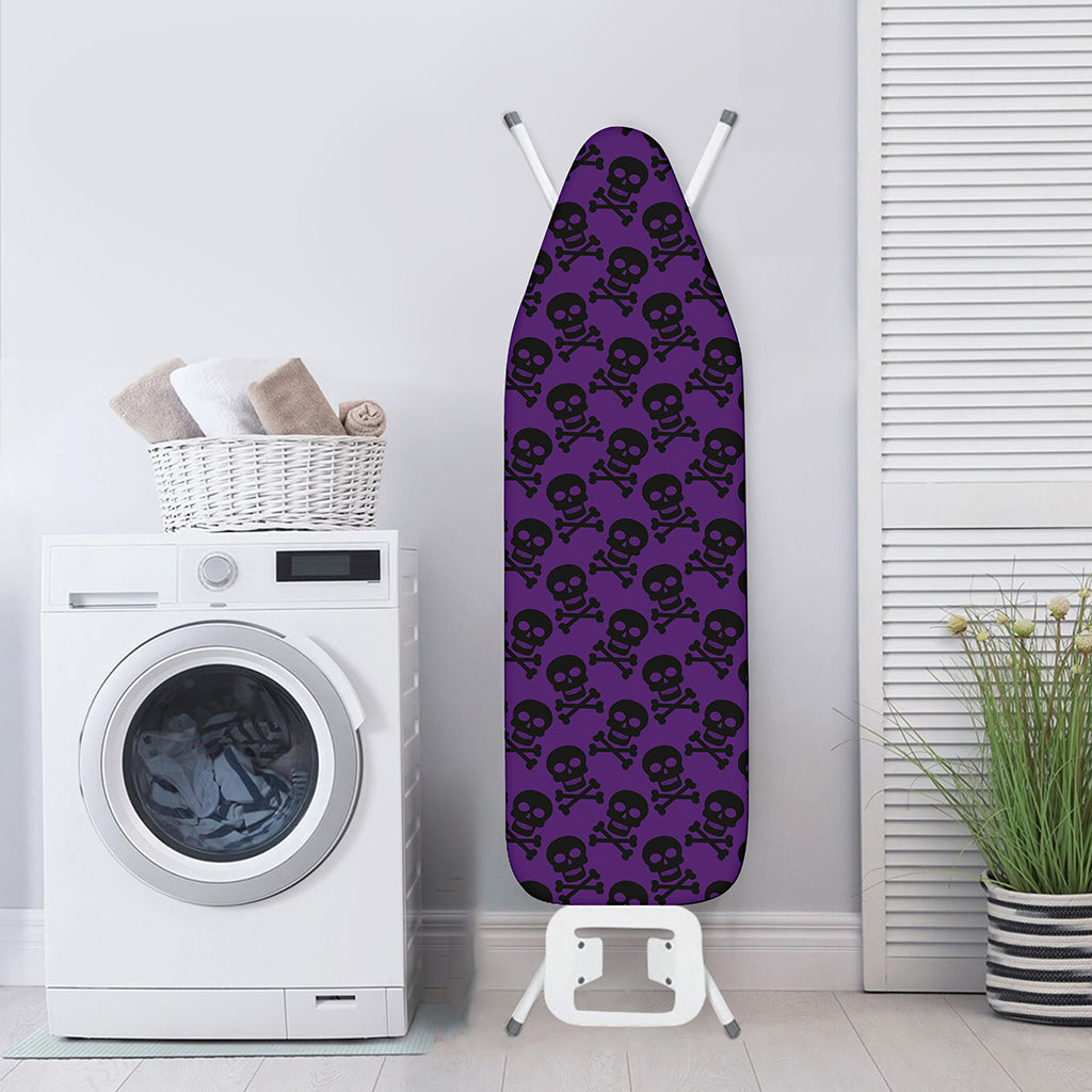 Purple And Black Halloween Skull Print Ironing Board Cover