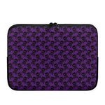 Purple And Black Halloween Skull Print Laptop Sleeve