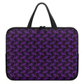 Purple And Black Halloween Skull Print Laptop Sleeve With Handle
