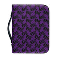 Purple And Black Halloween Skull Print Leather Bible Cover