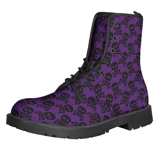 Purple And Black Halloween Skull Print Backpack