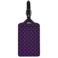 Purple And Black Halloween Skull Print Luggage Tag