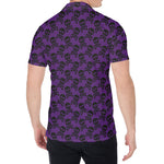 Purple And Black Halloween Skull Print Men's Shirt