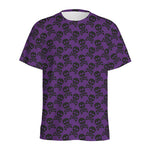 Purple And Black Halloween Skull Print Men's Sports T-Shirt