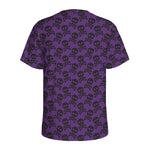 Purple And Black Halloween Skull Print Men's Sports T-Shirt