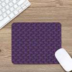 Purple And Black Halloween Skull Print Mouse Pad