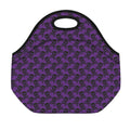 Purple And Black Halloween Skull Print Neoprene Lunch Bag