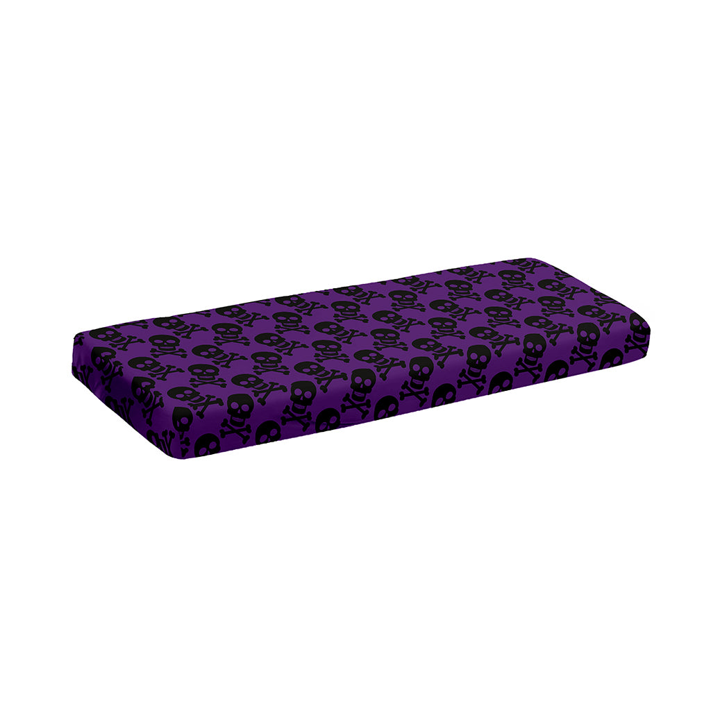 Purple And Black Halloween Skull Print Piano Keyboard Cover