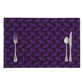 Purple And Black Halloween Skull Print Placemat