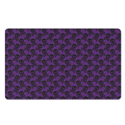 Purple And Black Halloween Skull Print Polyester Doormat