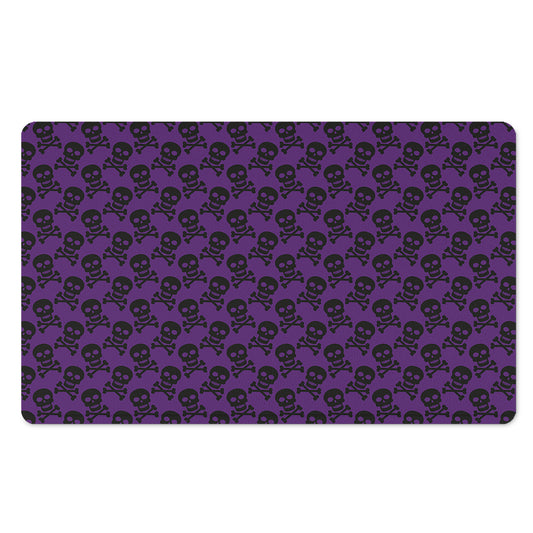 Purple And Black Halloween Skull Print Polyester Doormat