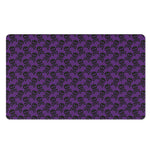 Purple And Black Halloween Skull Print Polyester Doormat