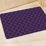 Purple And Black Halloween Skull Print Polyester Doormat