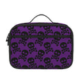 Purple And Black Halloween Skull Print Portable Lunch Bag