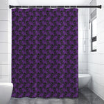 Purple And Black Halloween Skull Print Premium Shower Curtain