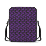 Purple And Black Halloween Skull Print Rectangular Crossbody Bag