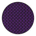 Purple And Black Halloween Skull Print Round Floor Mat