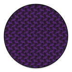Purple And Black Halloween Skull Print Round Floor Mat