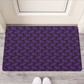 Purple And Black Halloween Skull Print Rubber Doormat