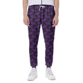 Purple And Black Halloween Skull Print Joggers