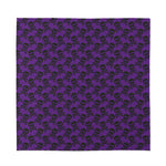 Purple And Black Halloween Skull Print Silk Bandana