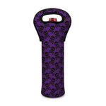 Purple And Black Halloween Skull Print Single Neoprene Wine Tote