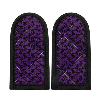 Purple And Black Halloween Skull Print Skillet Handle Cover