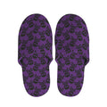 Purple And Black Halloween Skull Print Slippers